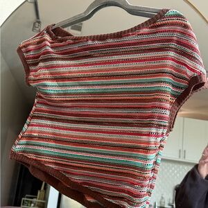 SHEIN Multicolor Striped Off-Shoulder Top